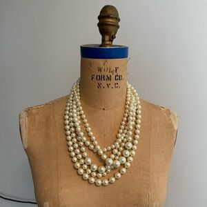 $148 J. Crew multi strand pearl necklace timeless chic pearl costume jewelry